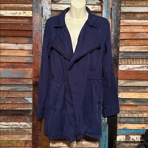 Harper Women's Deep Blue Short Trench Coat 32” long size S